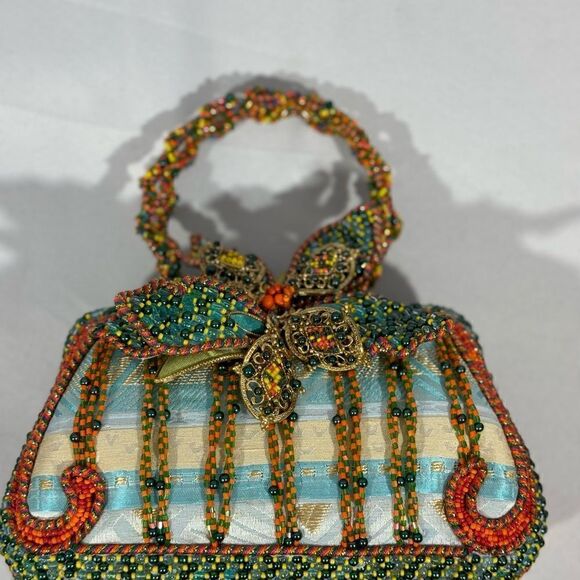 Mary Francis Jewels, Beaded, Embellished Coral Springs Handbag w/ tag - Picture 8 of 9